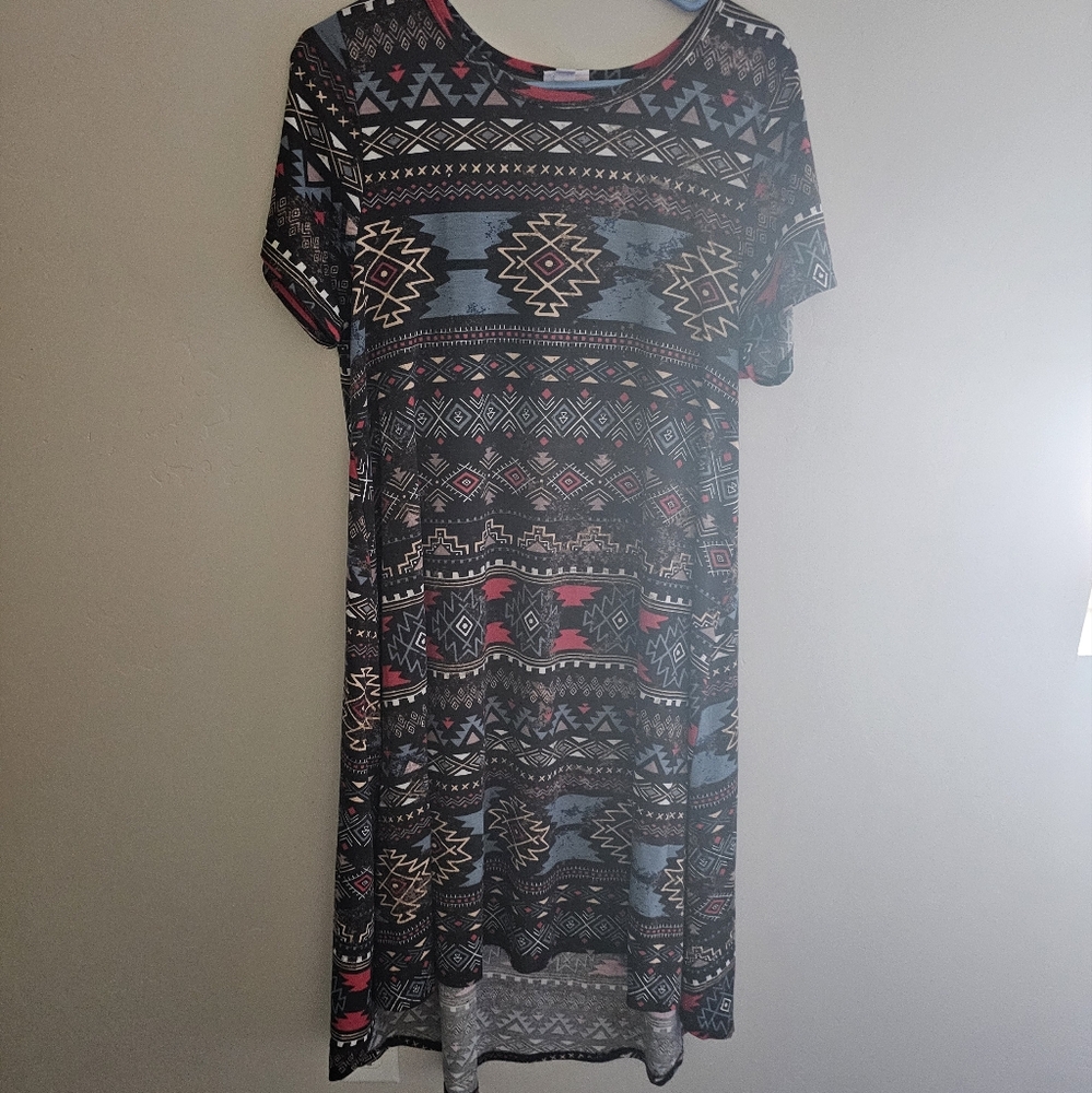 Aztec te shirt dress.